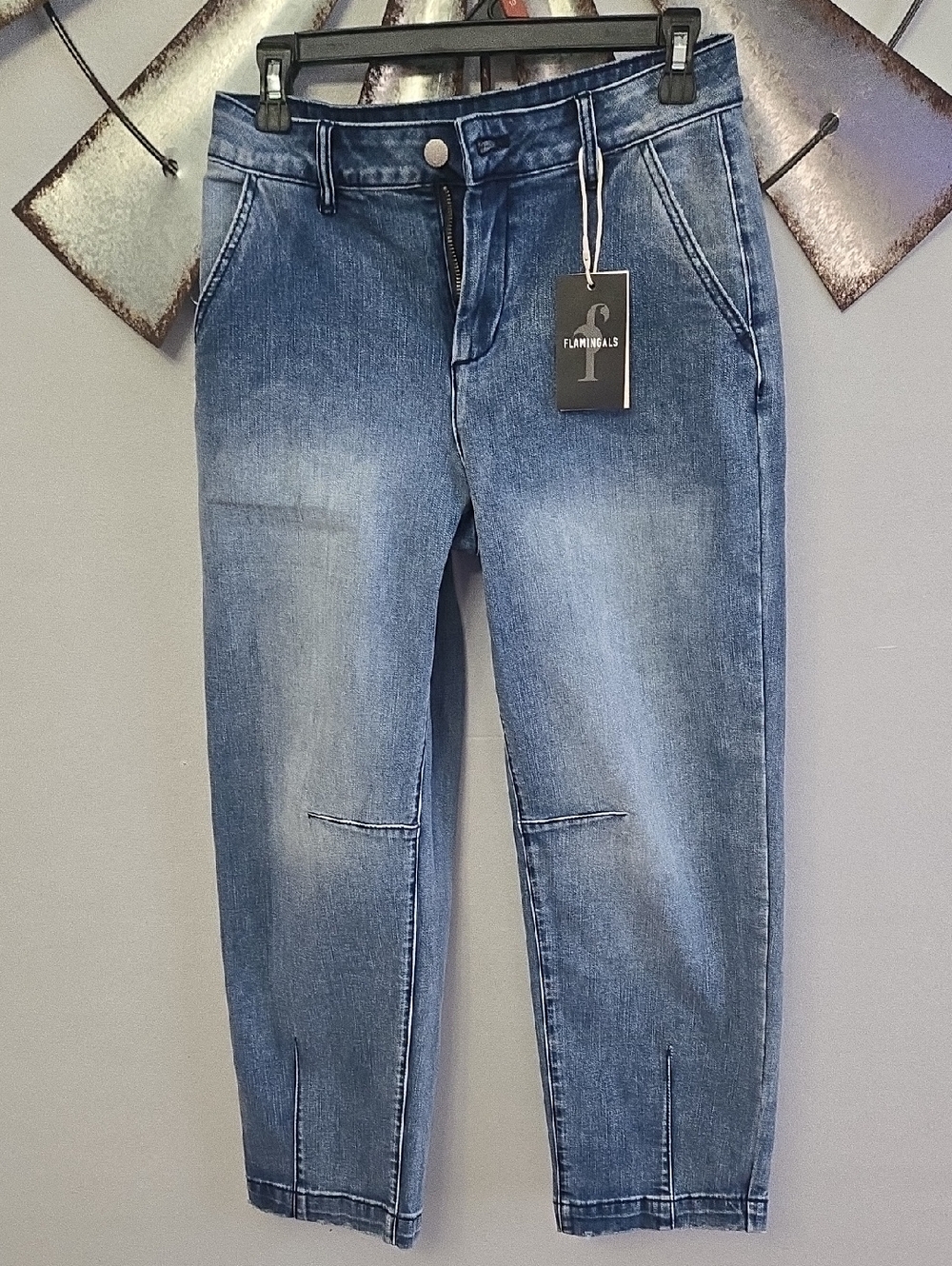Flamingo?s Denim Cropped Jeans - Blue Wash